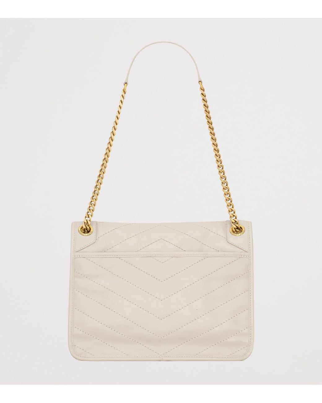 Saint Laurent White Medium Leather Niki Shoulder Bag