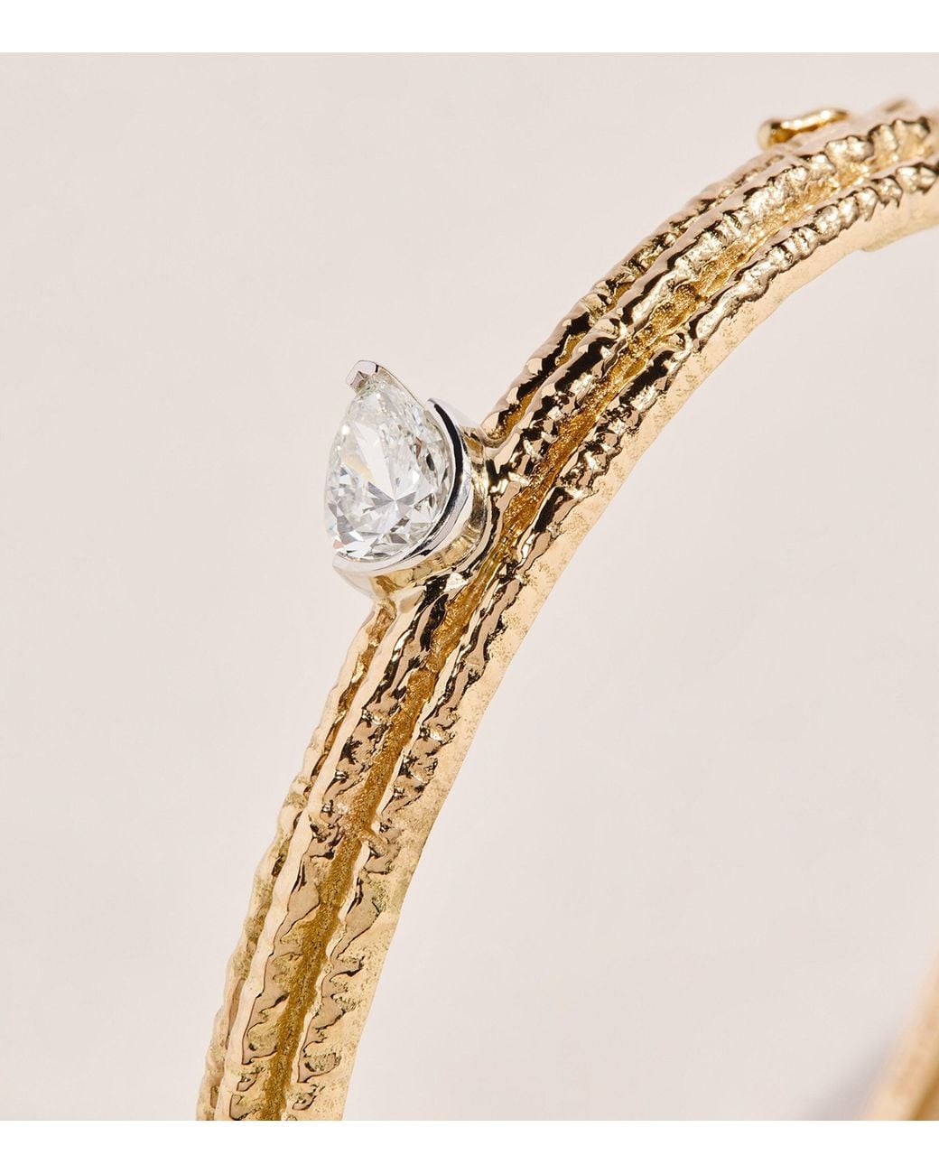 Azlee Natural And Diamond Dewdrop Bangle