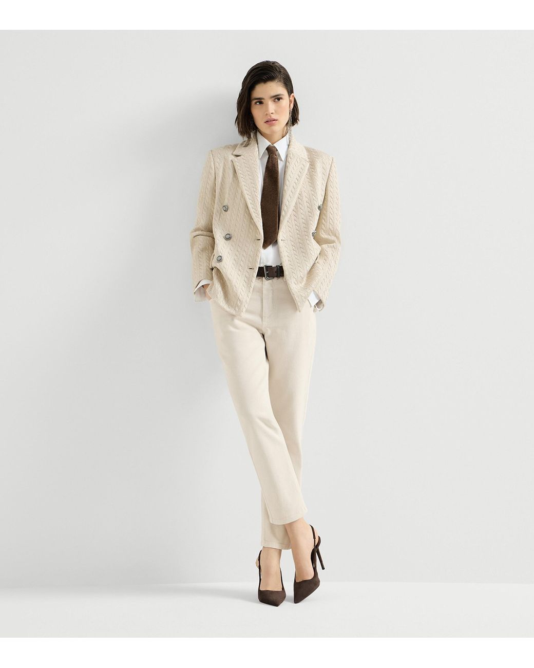 Brunello Cucinelli Natural Garment-Dyed Straight Jeans