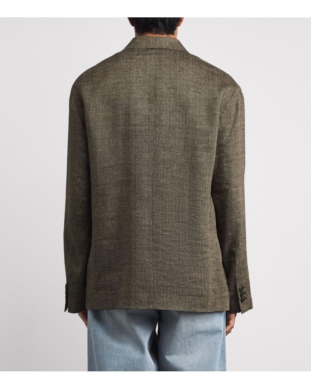 Our Legacy Green Linen-Silk-Cotton Halt Blazer for men