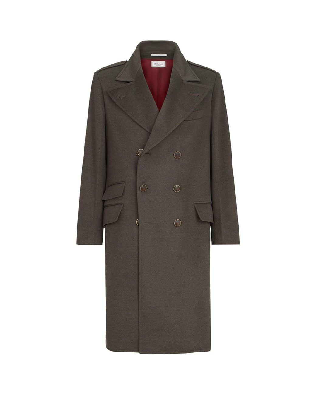 Brunello Cucinelli Gray Virgin Wool Water-Resistant Coat for men