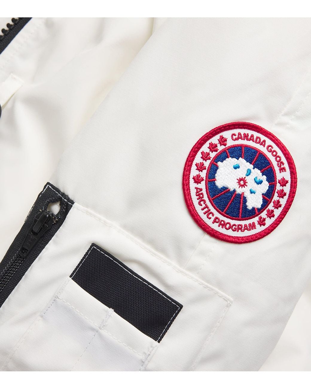 Canada Goose White Chilliwack Hooded Shell Bomber Jacket