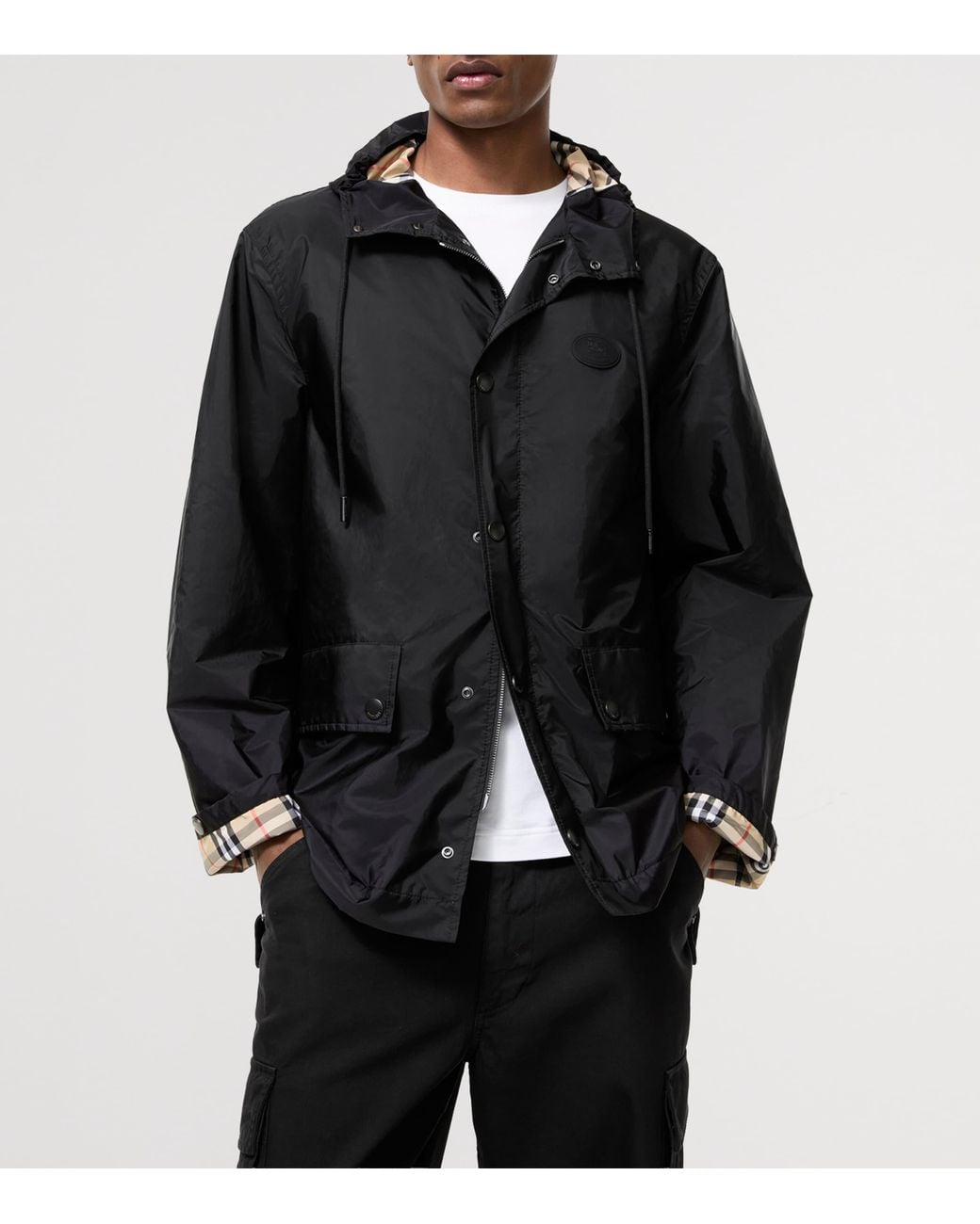 Burberry Black Hooded Pembrey Jacket for men