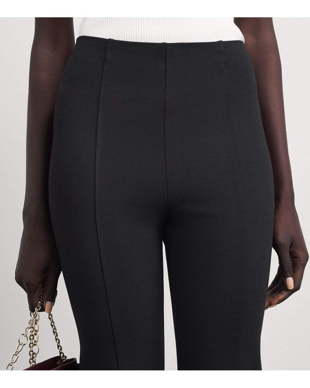 Maje Black Flared Slit Trousers