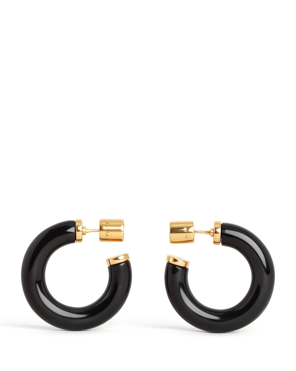 Alaïa Black Ray Hoop Earrings
