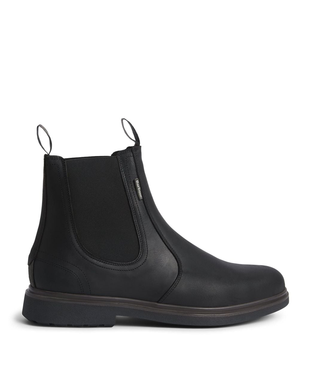 Barbour Black Leather Hale Chelsea Boots for men