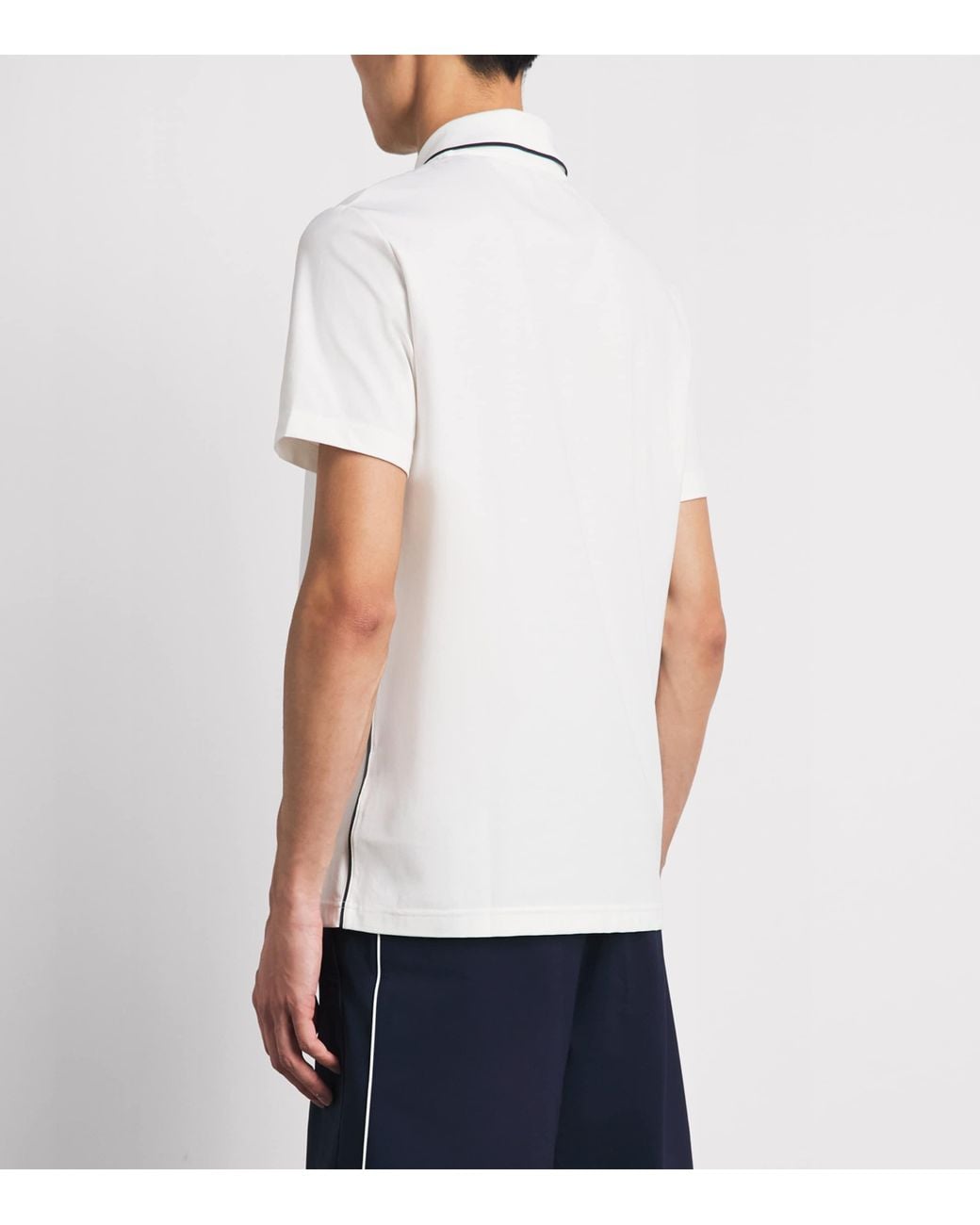 Lacoste White Tennis Heritage Ultra-Dry Zip-Up Polo Shirt for men