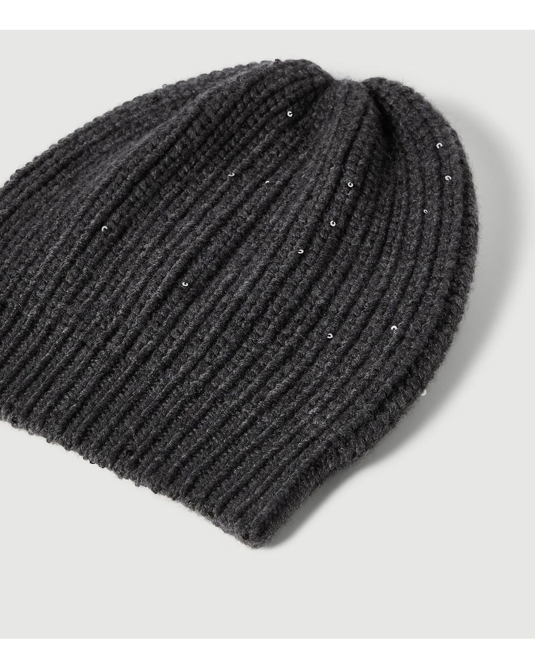 Brunello Cucinelli Black Silk-Cashmere Embellished Beanie