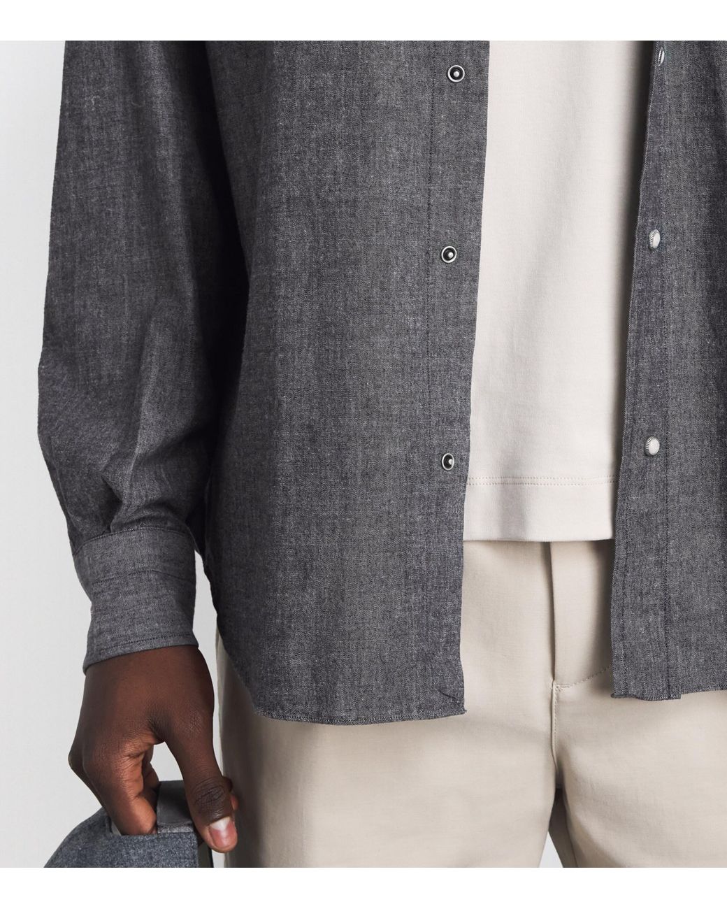 Eleventy Gray Cotton Texas Shirt for men