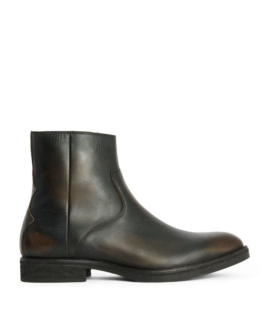 AllSaints Leather Lang Ankle Boots in Brown for Men | Lyst
