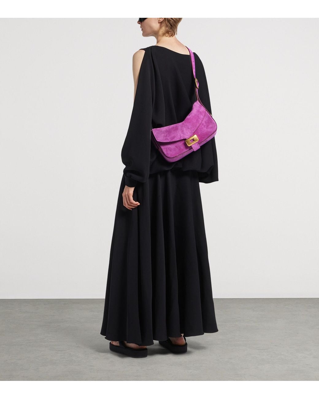 Balenciaga Pink Suede Clicca Shoulder Bag