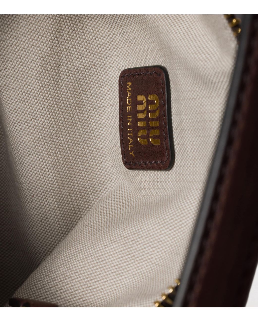 Miu Miu Brown Nappa Leather Pouch