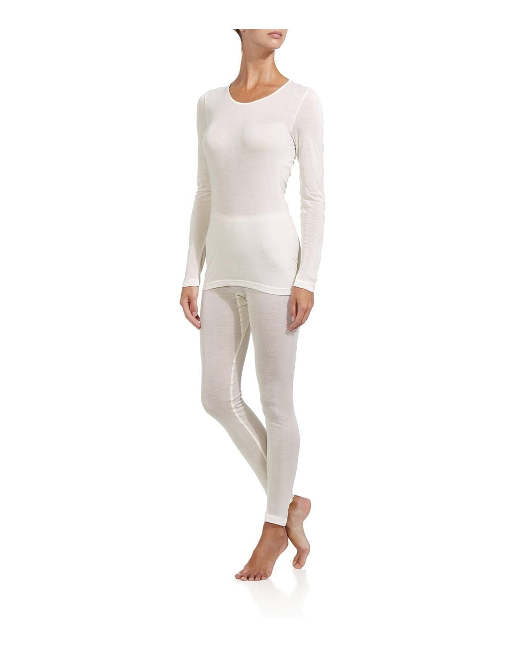 Hanro White Pure Silk Leggings