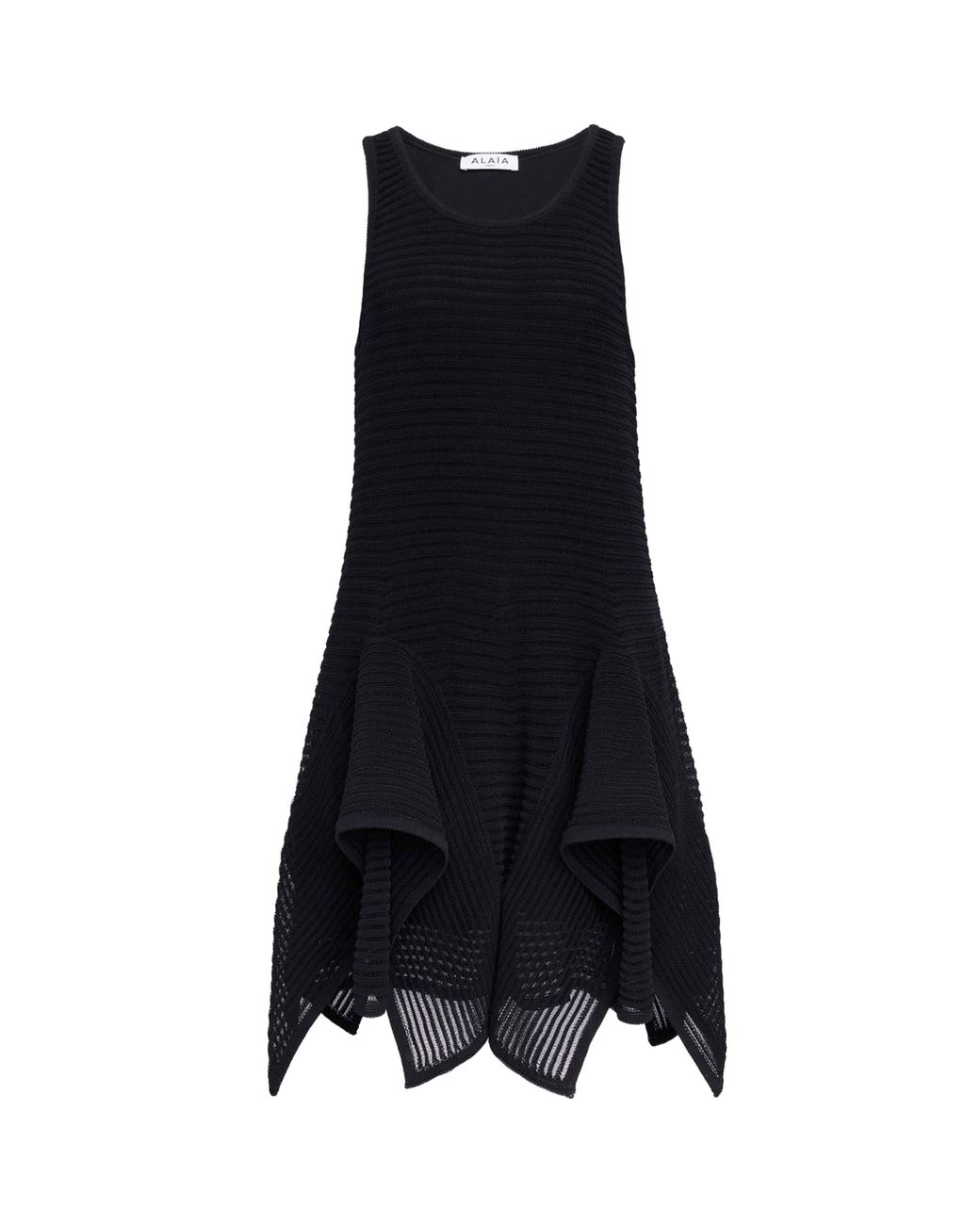navy blue dress for baby girl Asymmetric ribbed wool turtleneck midi dress - black