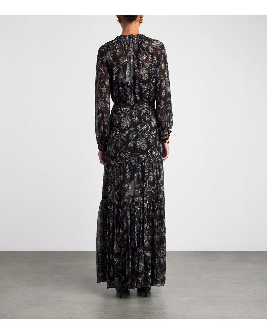 Veronica Beard Black Silk Isra Maxi Dress