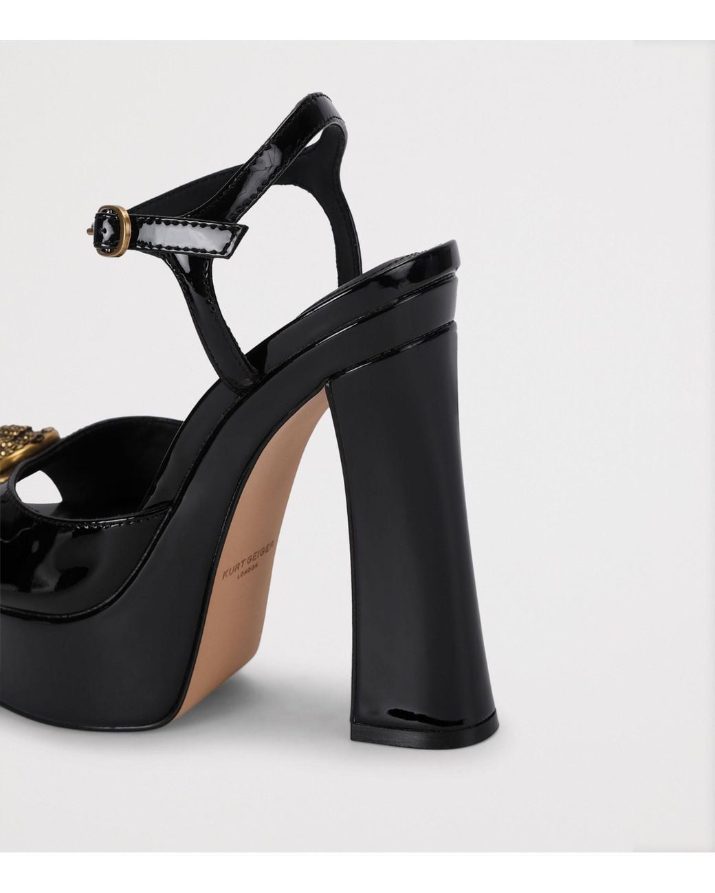 Kurt Geiger Black Patent Chelsea Platform Heels 130