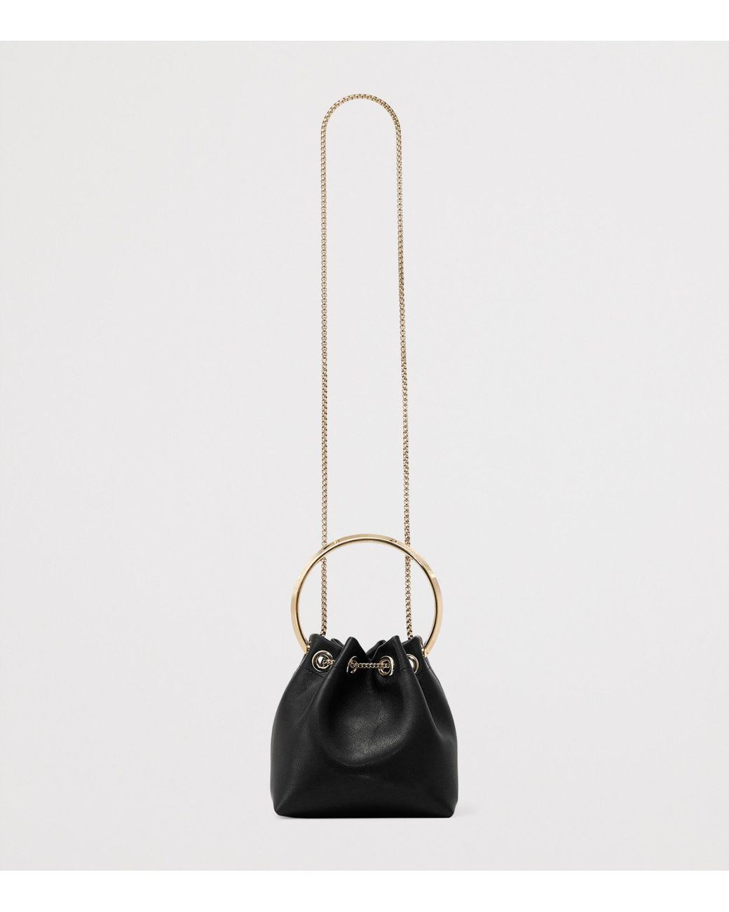 Jimmy Choo Black Leather Bon Bon Top-Handle Bag