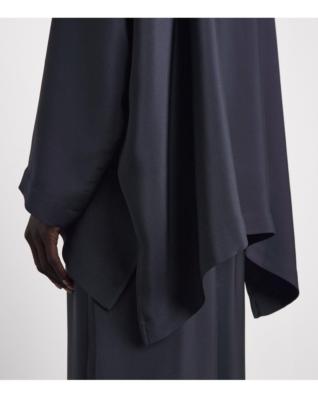 Eskandar Blue Silk Stand-Collar Shirt