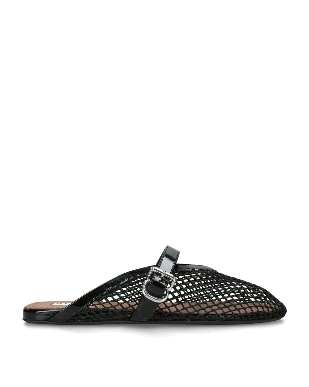 Alaïa Black Patent Leather Fishnet Mules