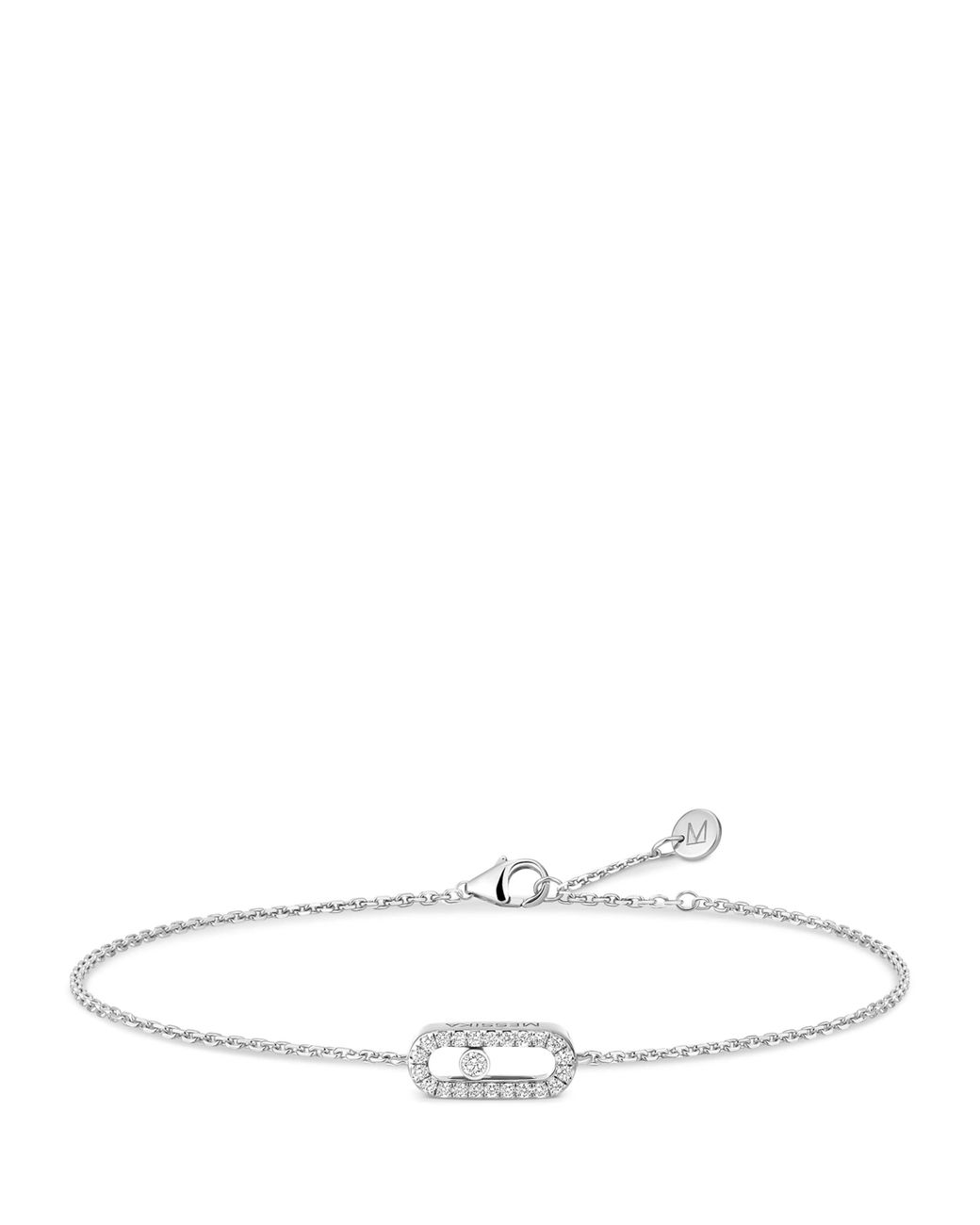 Messika White Move Uno Mini And Diamond Chain Bracelet