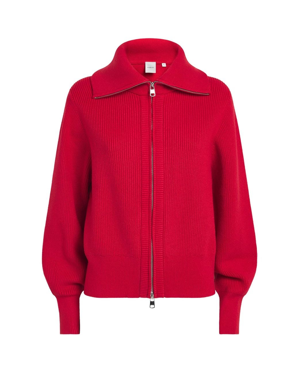Varley Red Zip-Up Enrico Sweater