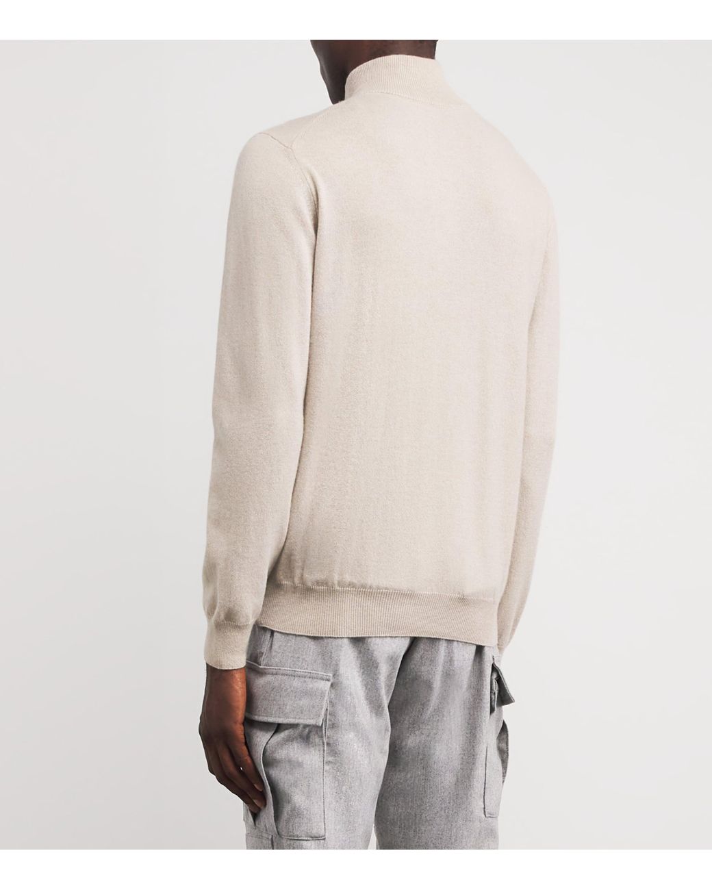 Corneliani White Cashmere High-Neck Sweater for men