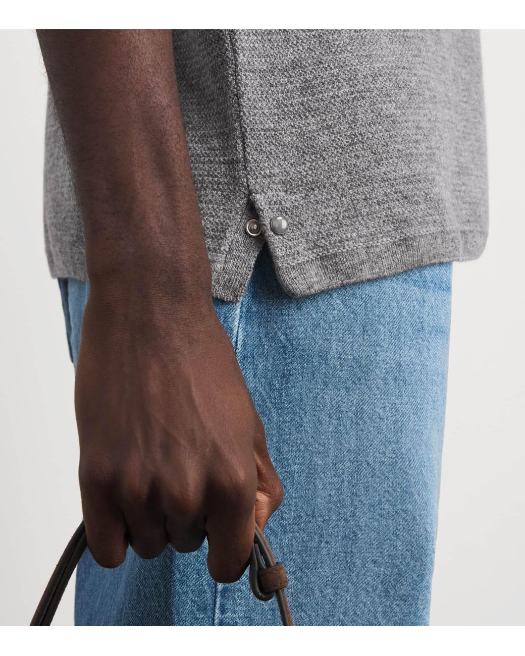 God's True Cashmere Gray Cashmere Signature T-Shirt for men