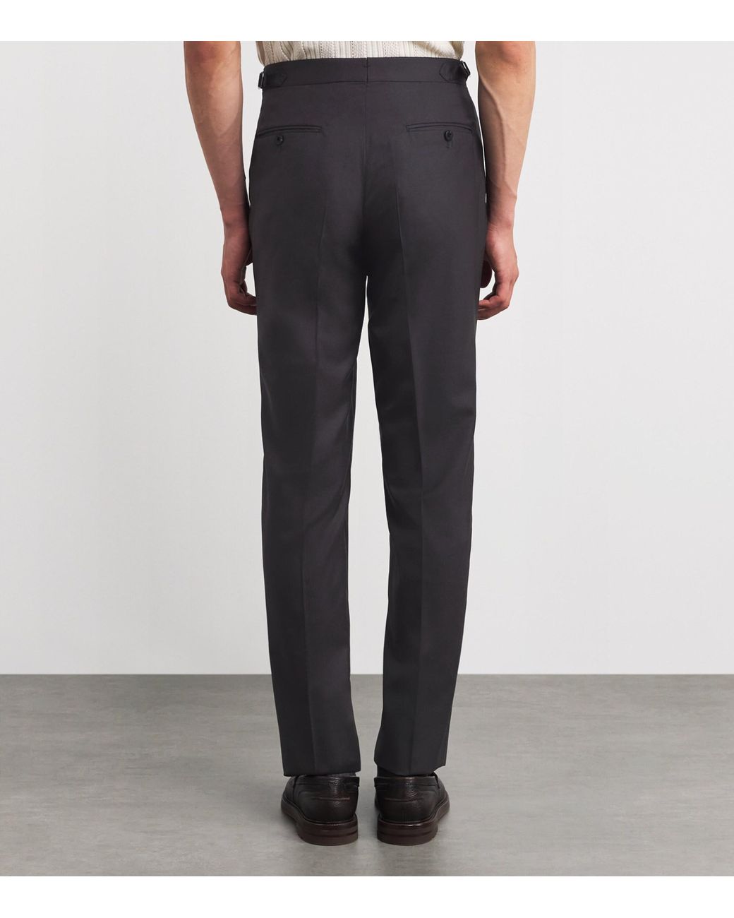 Isaia Gray Wool Sanita Trousers for men