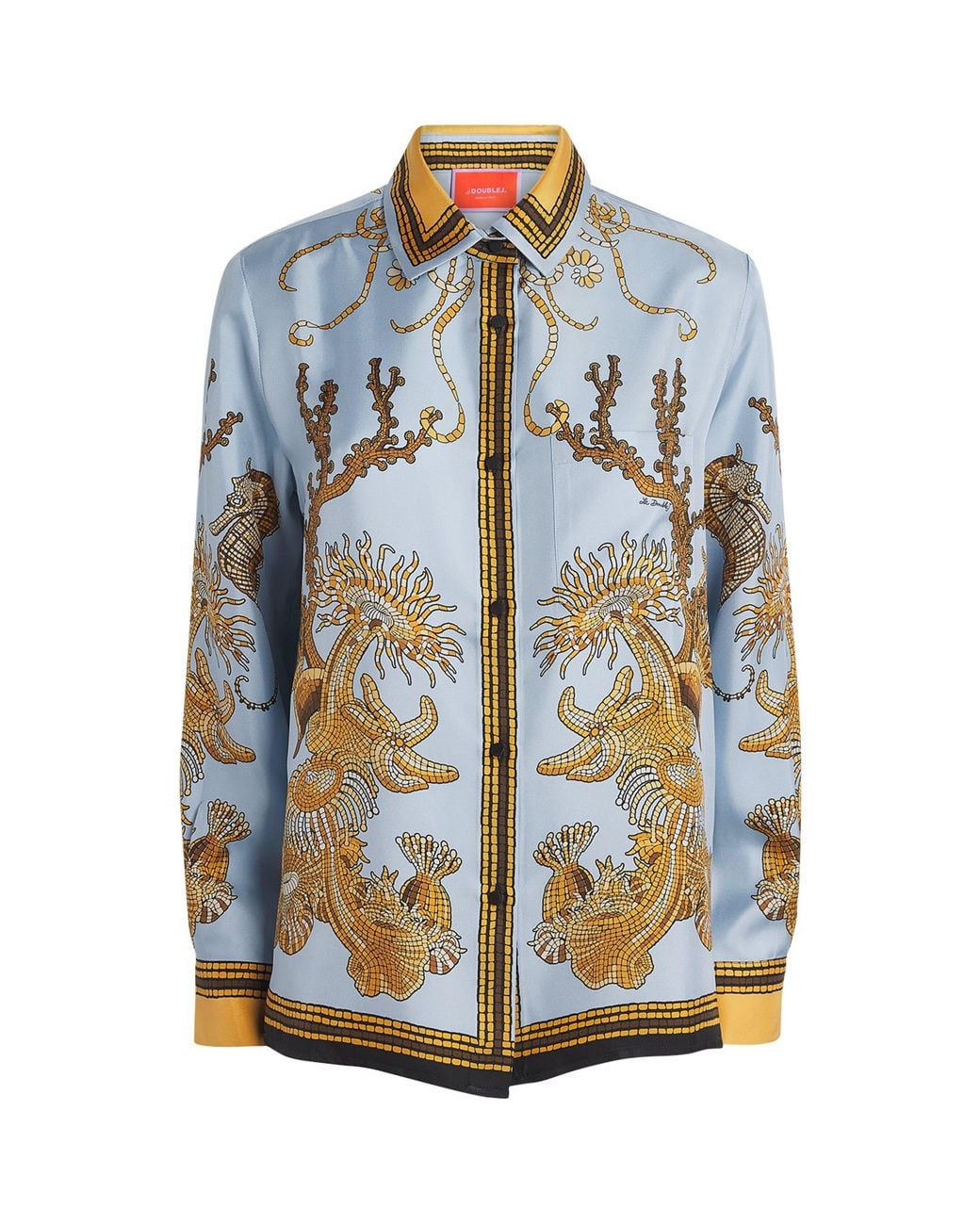 LaDoubleJ Blue Silk Printed Shirt