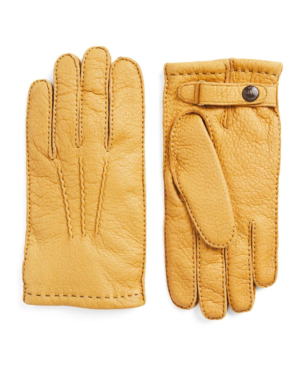Dents Yellow Leather Hampton Gloves for men