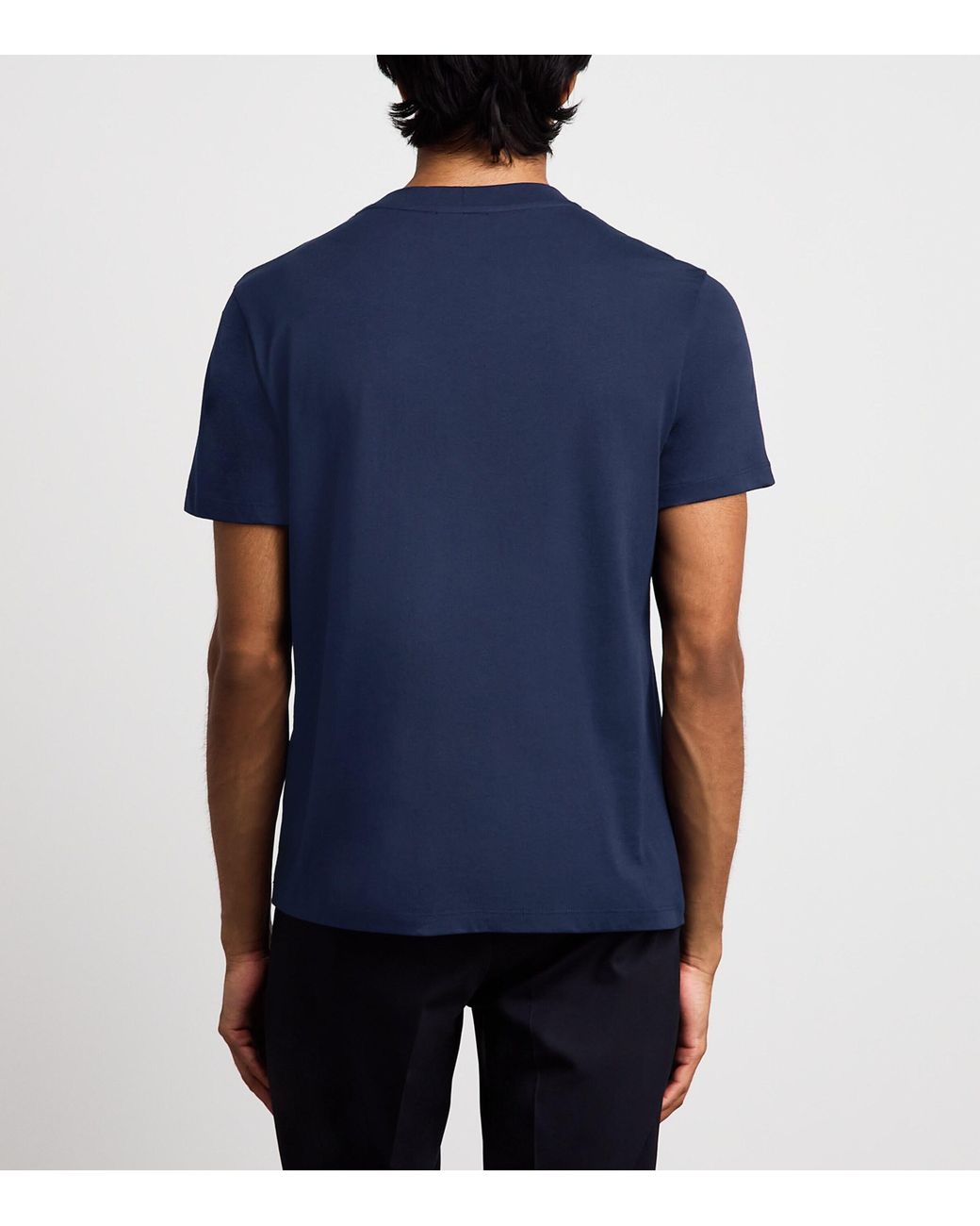 Sandro Blue Cotton Logo-Patch T-Shirt for men