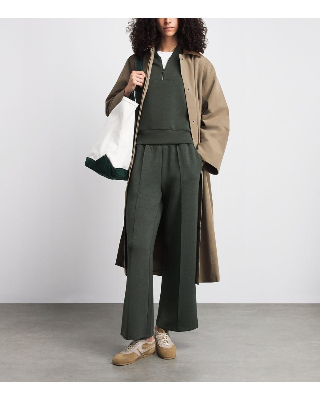 Varley Green Doublesoft Davidson Quarter-Zip Sweatshirt
