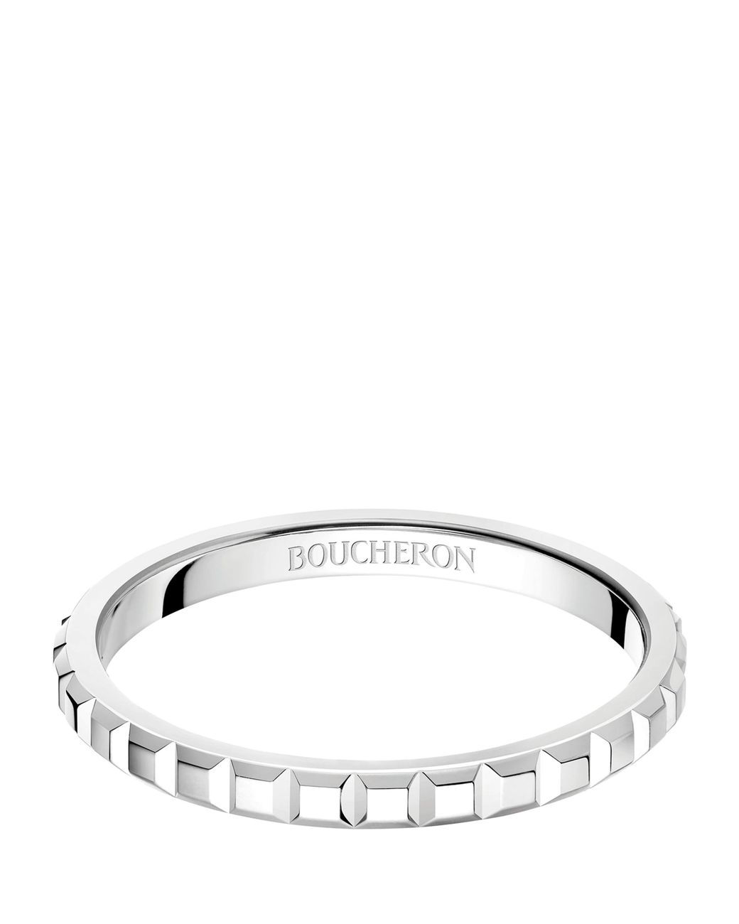 Boucheron Multicolor Mini Platinum Clou De Paris Wedding Band