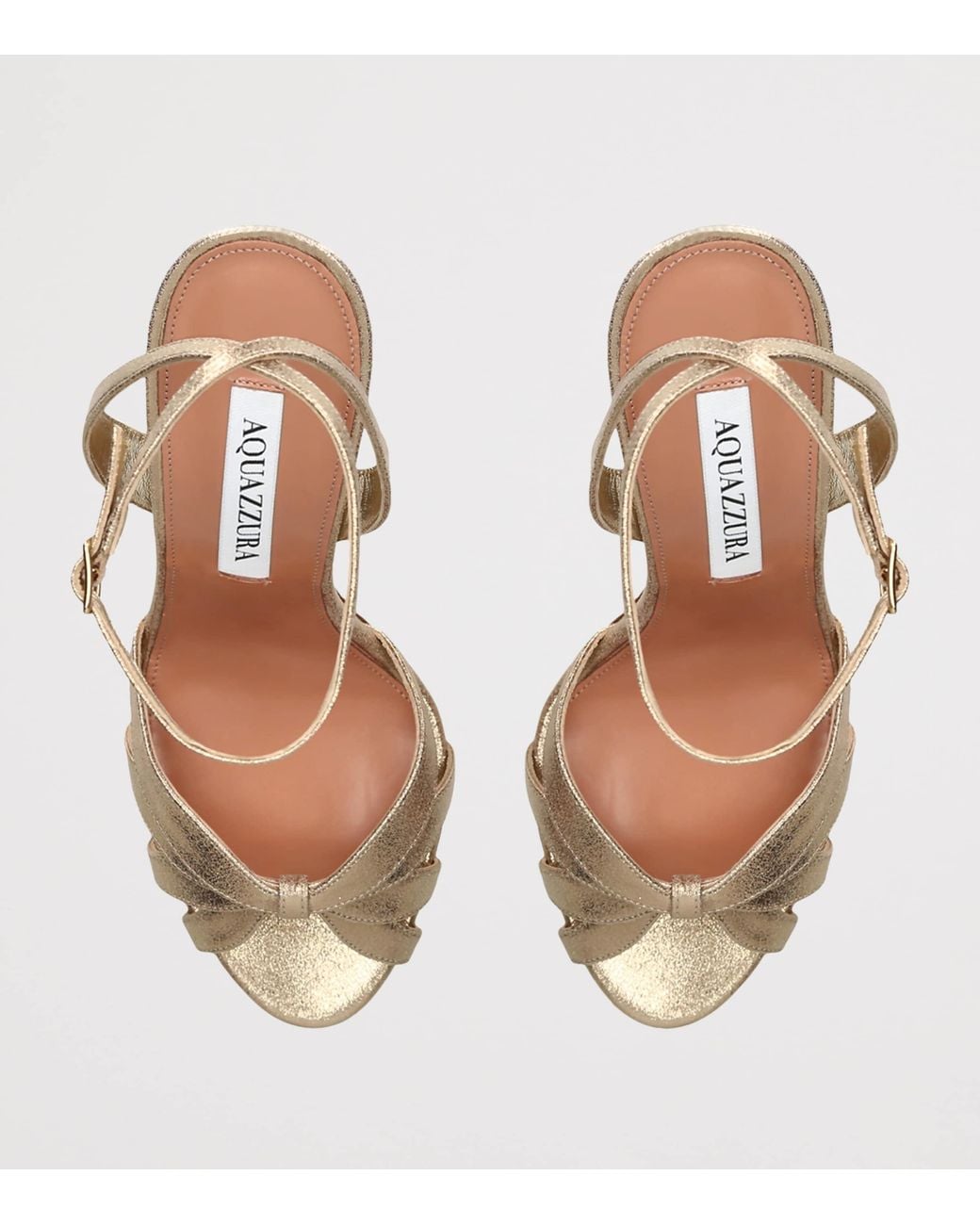 Aquazzura Metallic Leather Soulmate Heeled Sandals 105