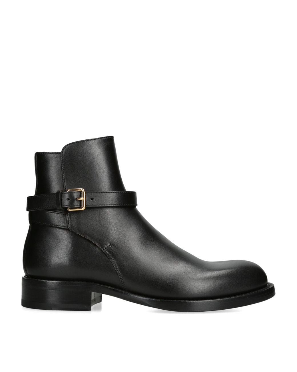 The Row Black Nobilis Leather Ankle Boots