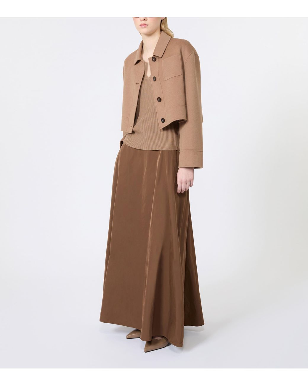Max Mara Natural Virgin Wool Ribbed Top