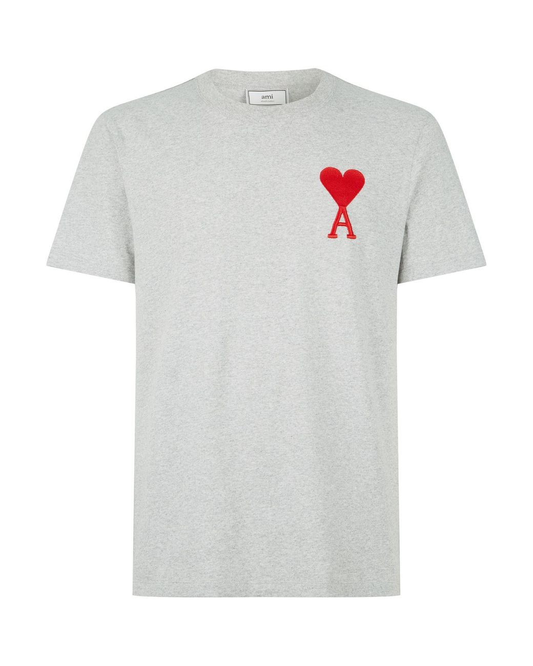 Ami Paris Big Heart T-shirt in Gray for Men | Lyst