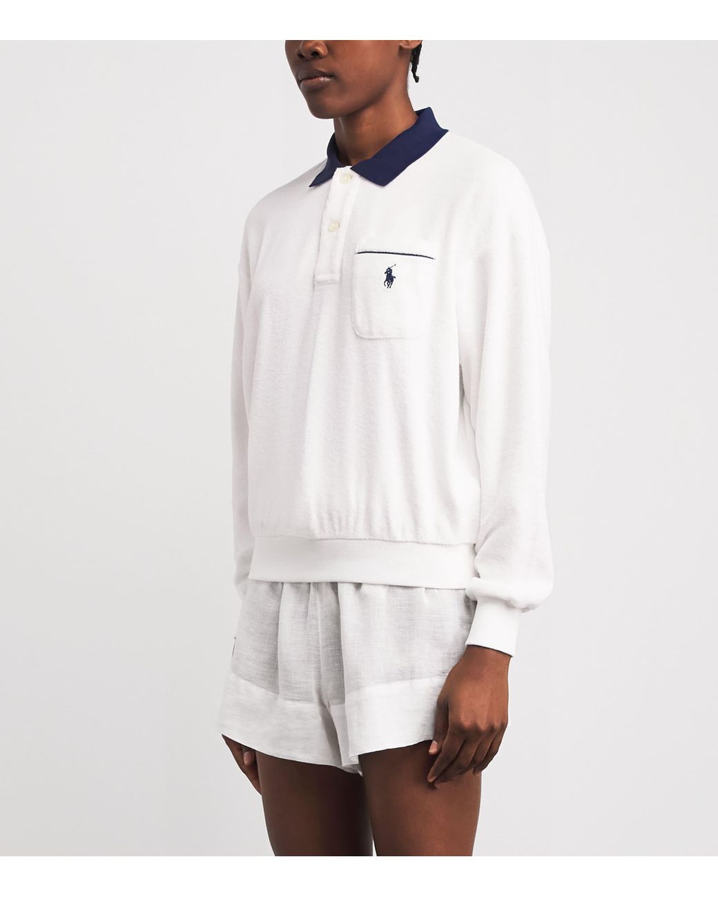 Polo Ralph Lauren White Towelling Polo Pony Sweatshirt