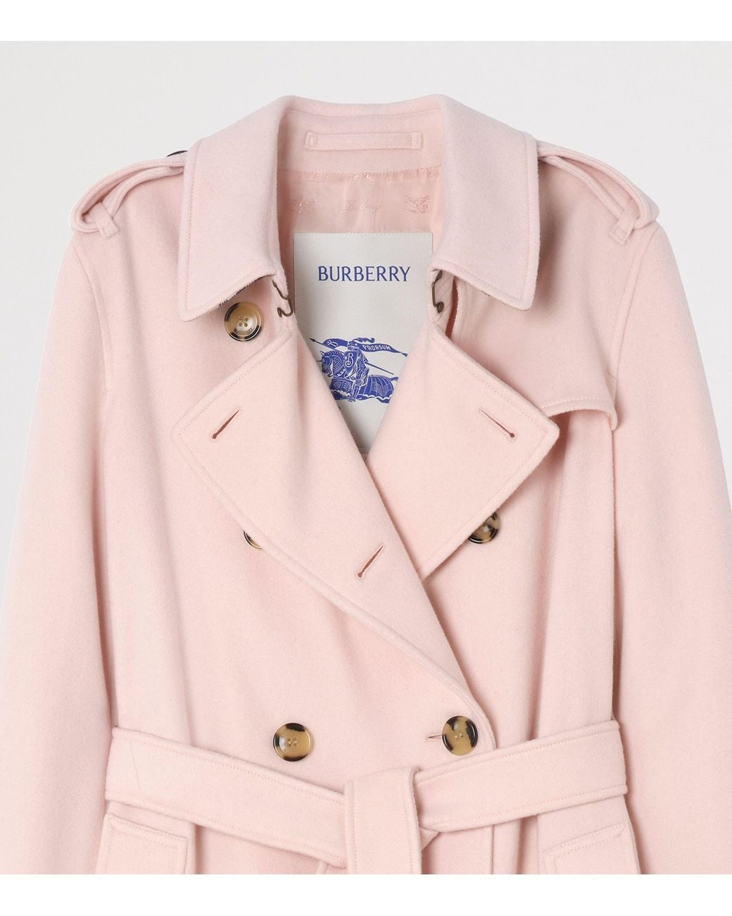 Burberry Pink Cashmere Long Kensington Trench Coat