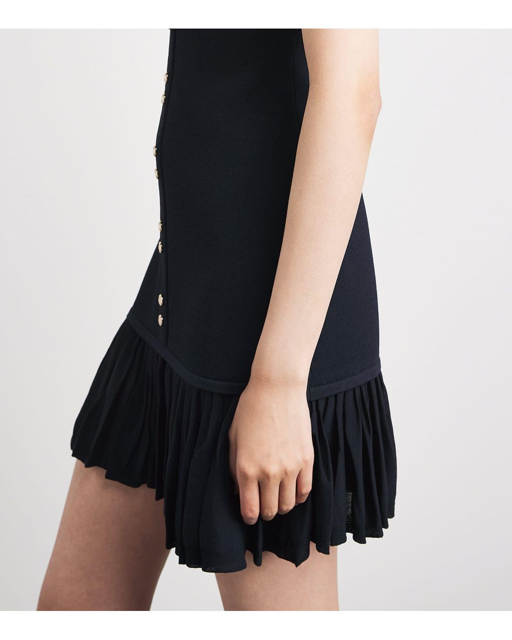 Sandro Black Ruffled Mini Dress