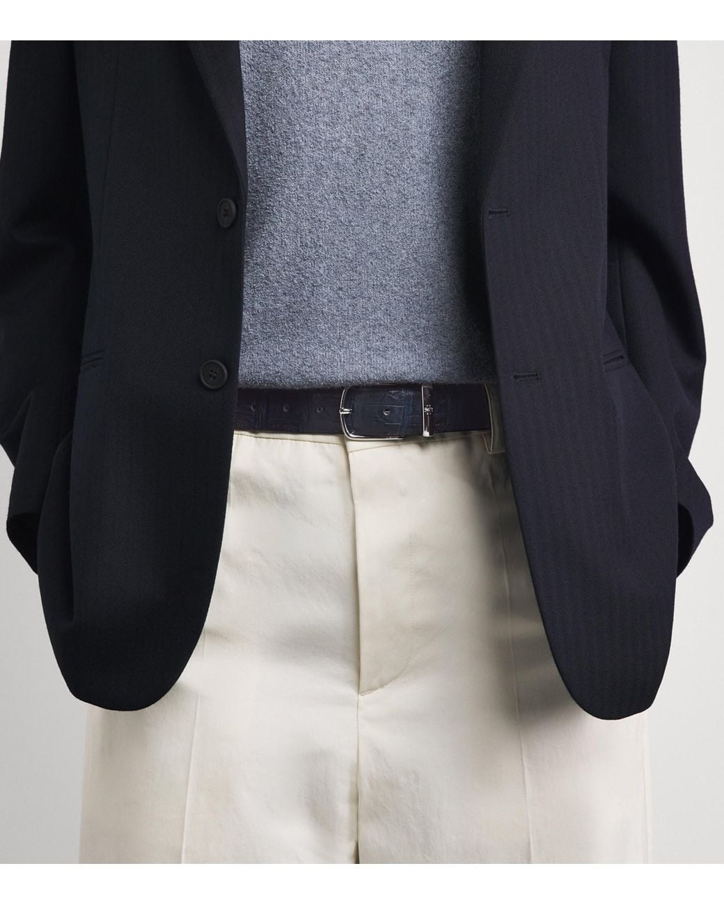 Jacob Cohen Blue Crocodile Leather Belt for men