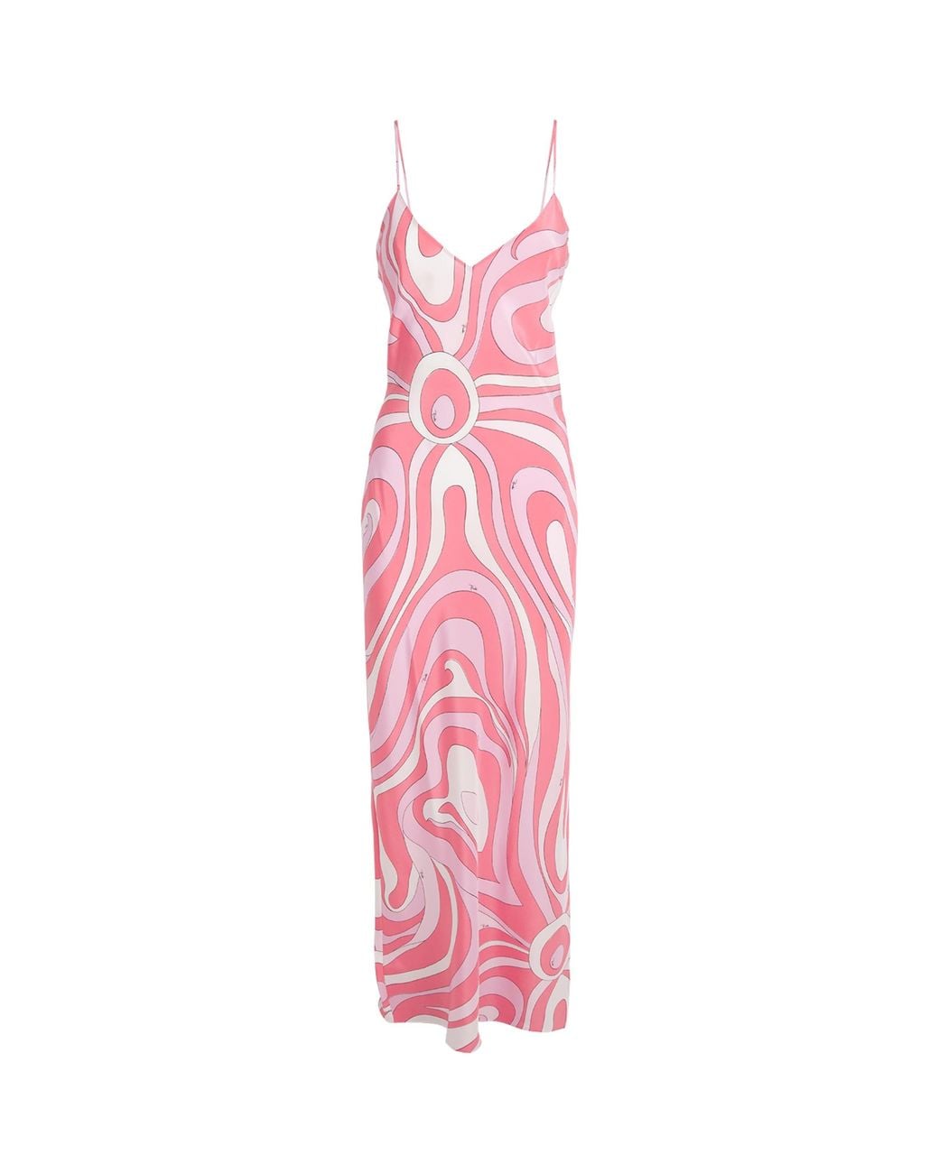 Emilio Pucci Pink Silk Printed Maxi Slip Dress