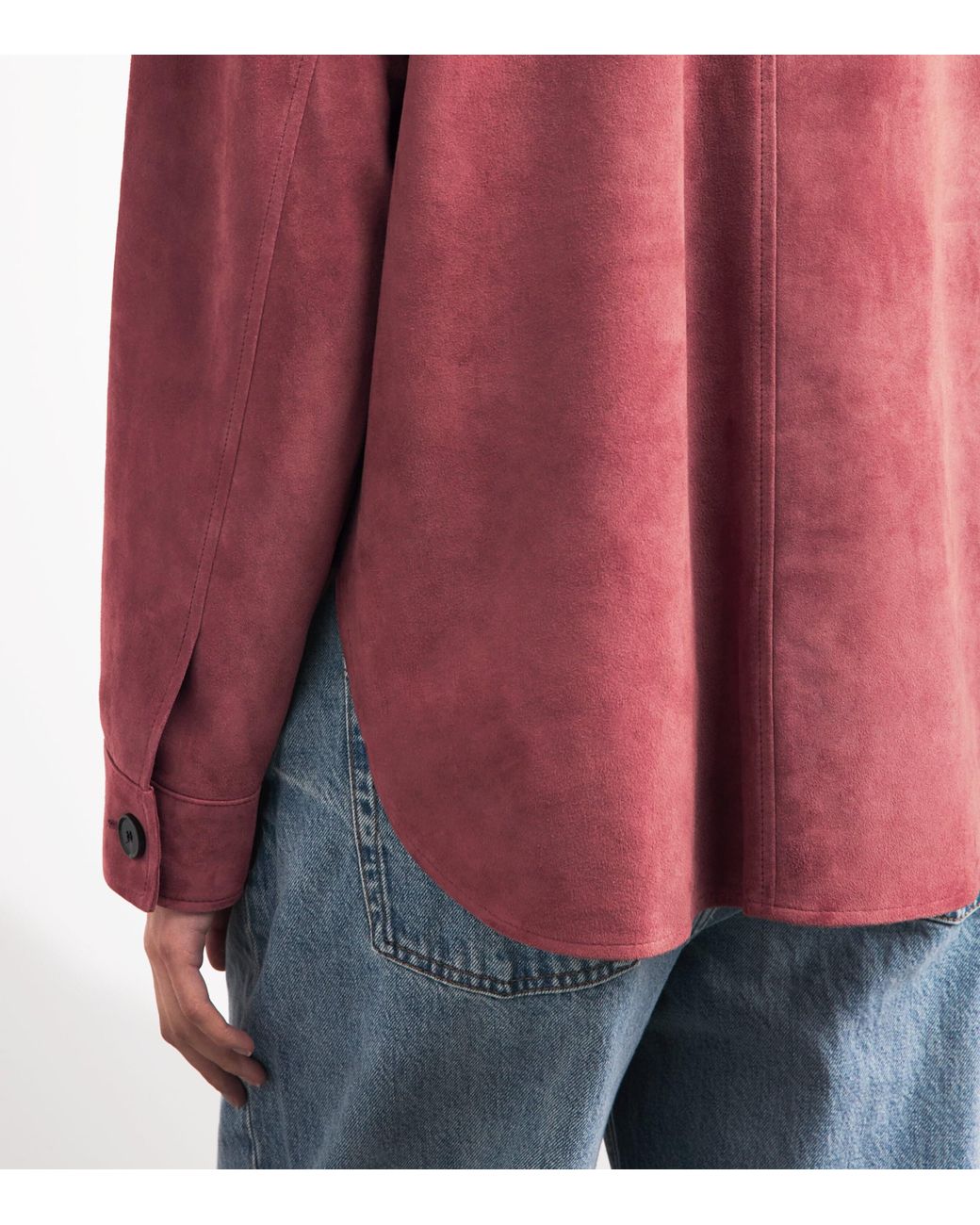Arma Red Lamb Suede Kaylee Shacket
