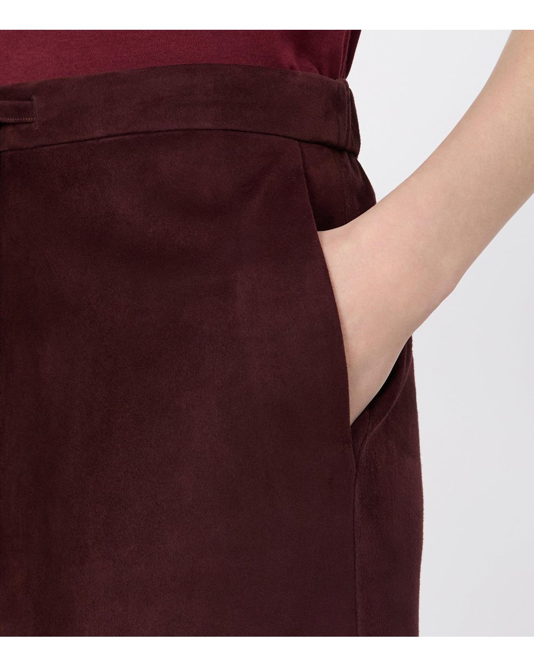 Max Mara Brown Suede Midi Skirt