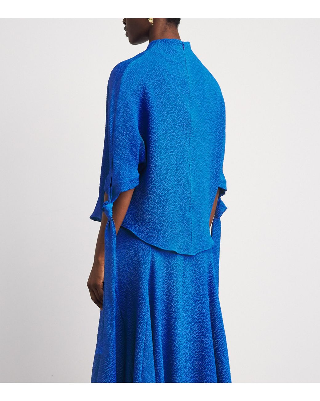 Edeline Lee Blue Jacquard Pedernal Top