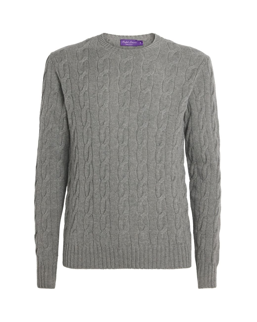 Ralph Lauren Gray Cashmere Cable-Knit Sweater for men