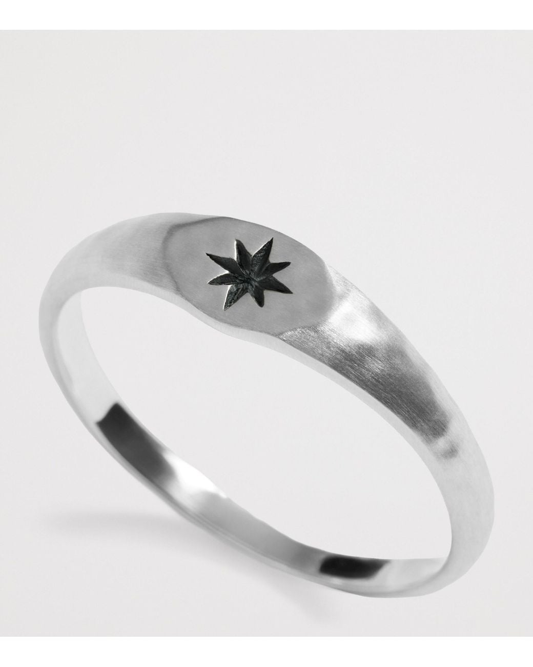 Monica Vinader Metallic Sterling Guiding Star Signet Ring for men