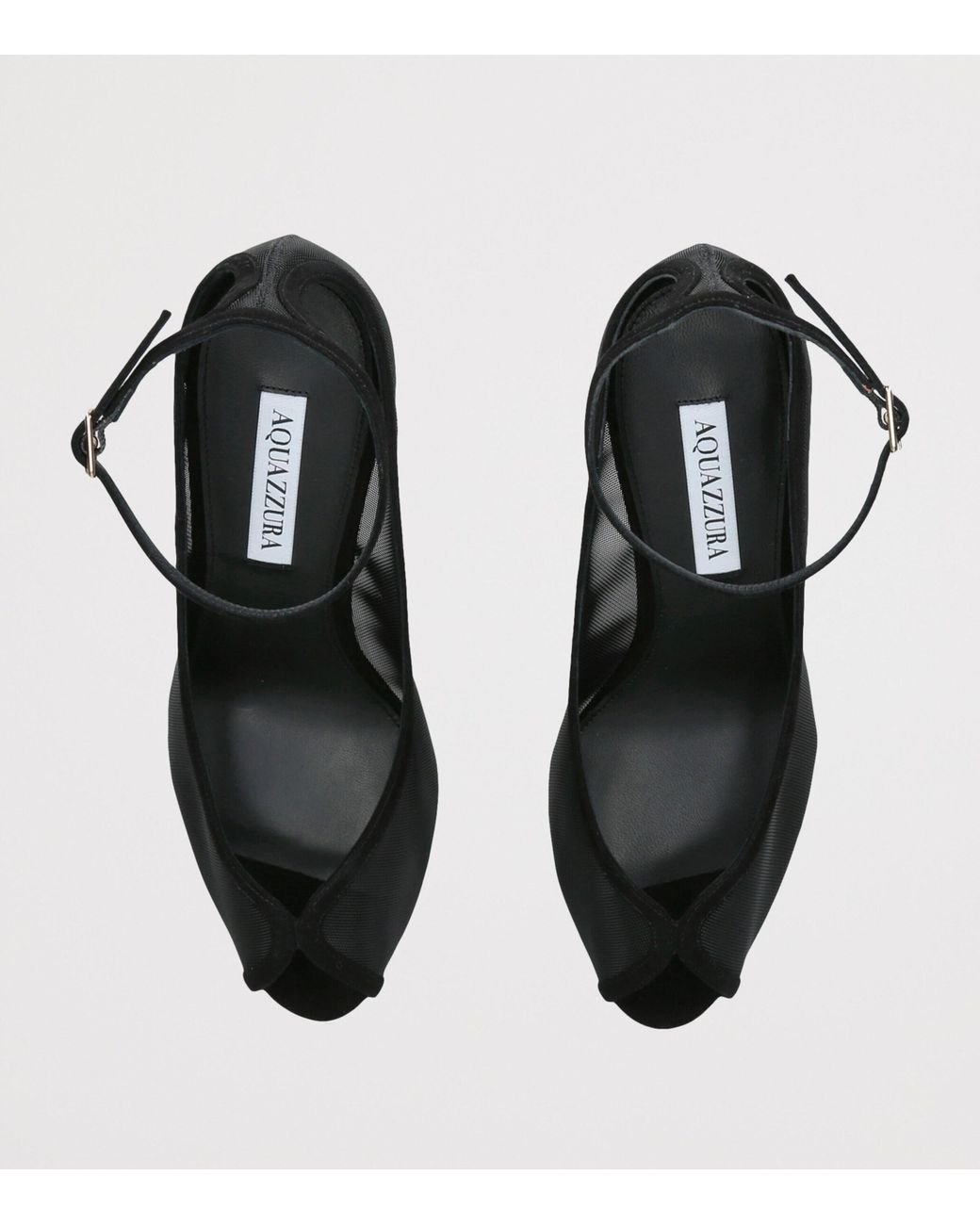 Aquazzura Black Mesh Love Affair Sandals 85
