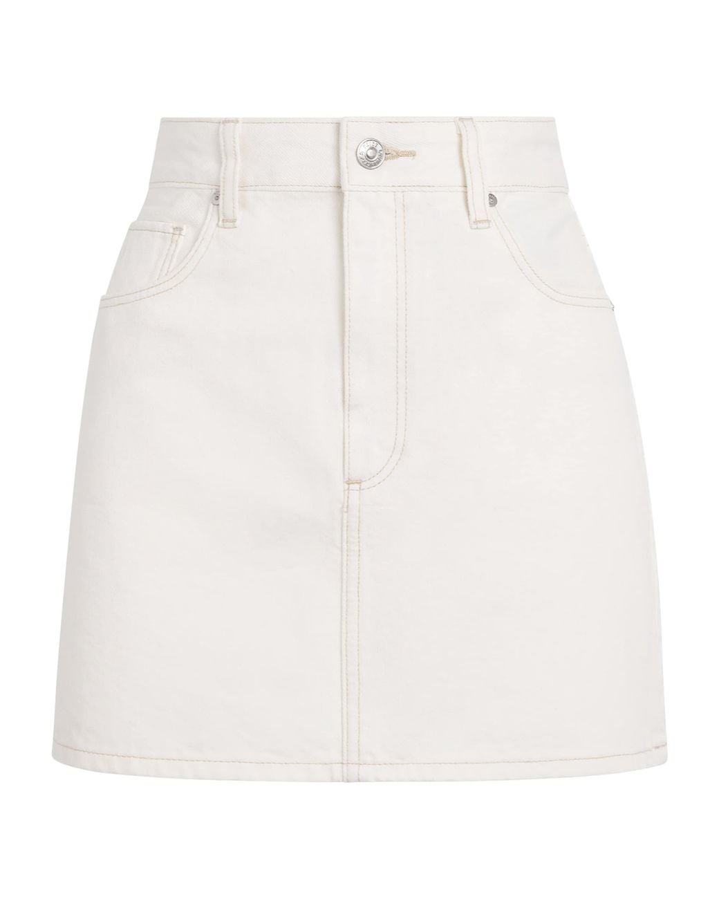 PAIGE White Denim Bobbi Mini Skirt