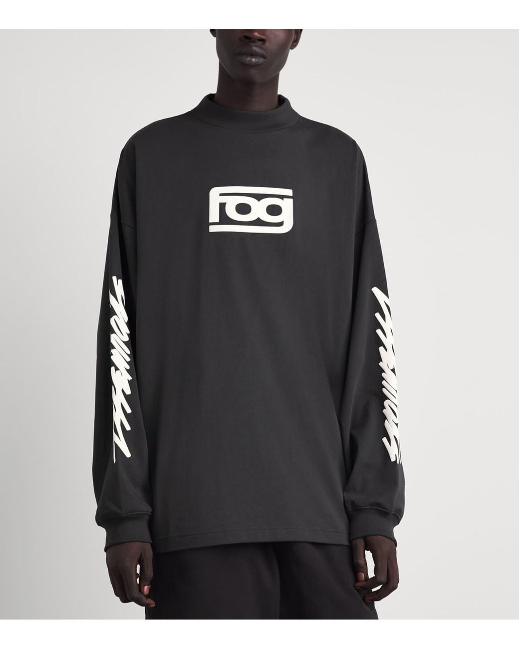 Fear Of God Black Cotton Panelled Modern Long-Sleeve T-Shirt for men